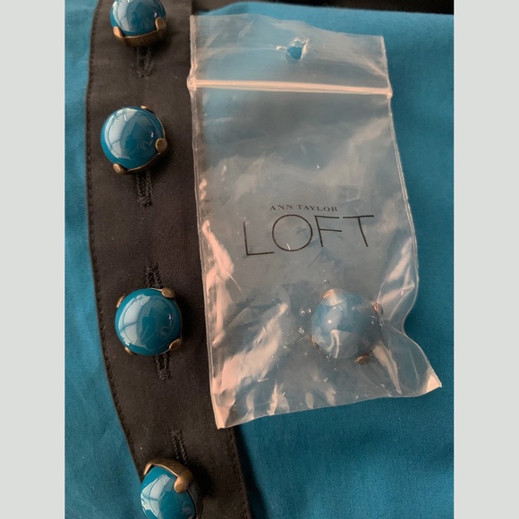 Ann Taylor Loft | Blue Geometric Shift Dress - Picture 7 of 7